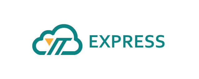 YT Express Kurierlogo mit stilisiertem türkisen Wolkenemblem