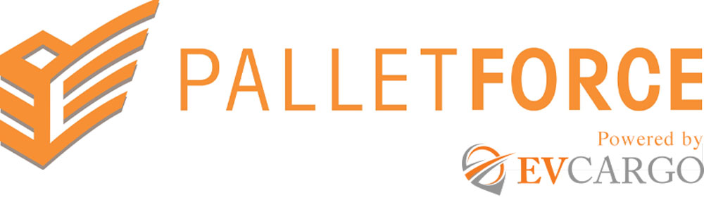 Palletforce Logo mit "powered by ev cargo"-Marke