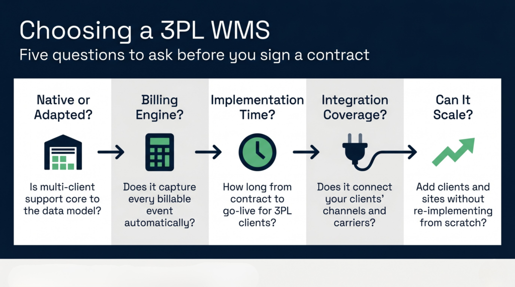 Five-step checklist for choosing the right wms for a 3pl operation