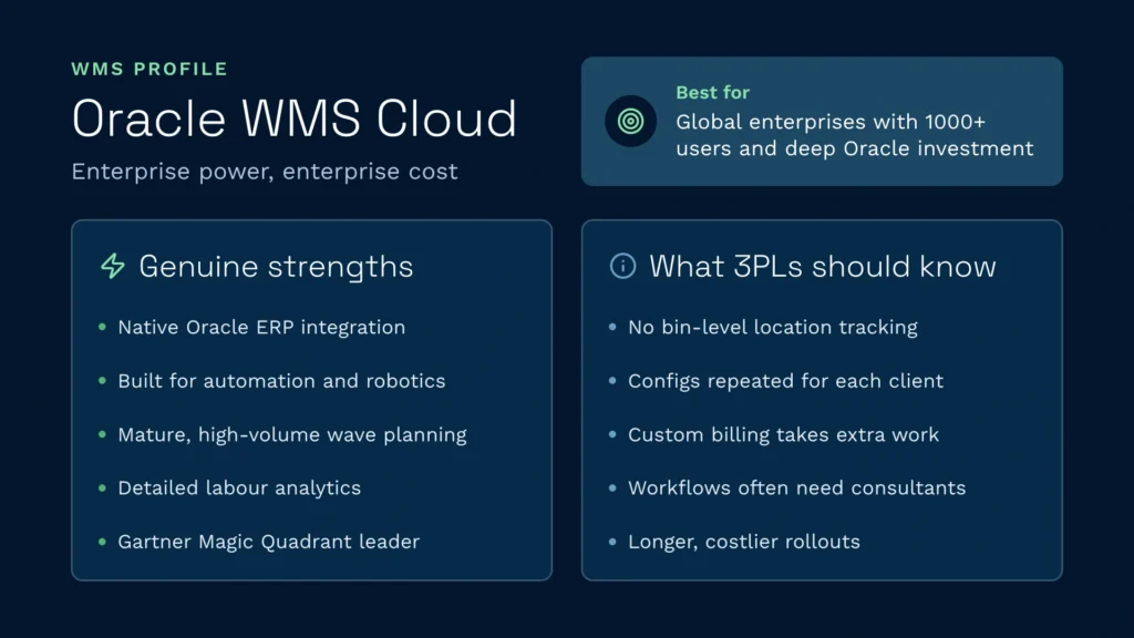 Oracle wms cloud strengths and 3pl considerations