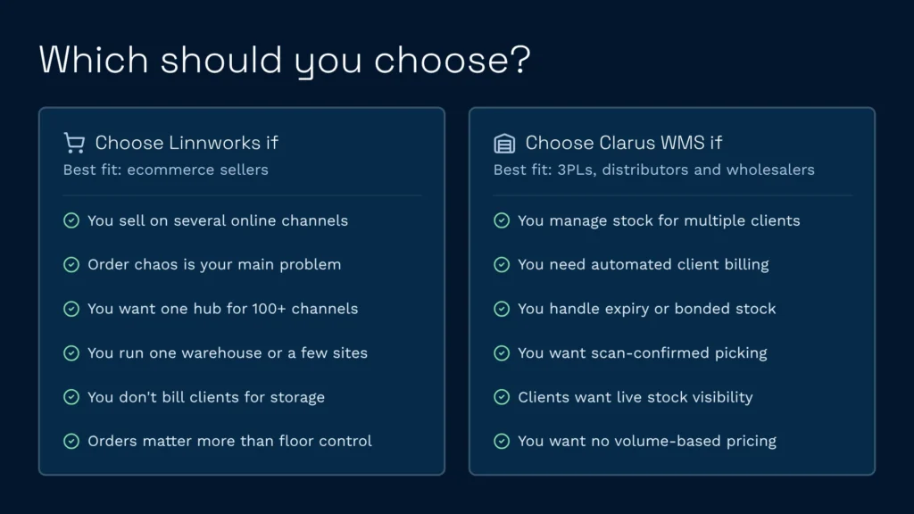 Clarus wms vs linnworks which should you choose