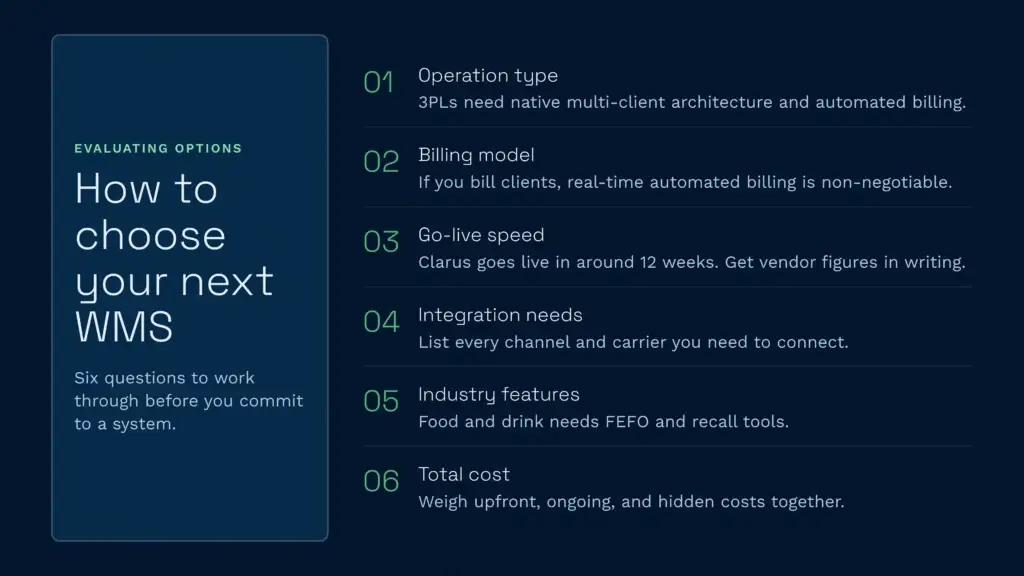How to choose your next wms infographic
