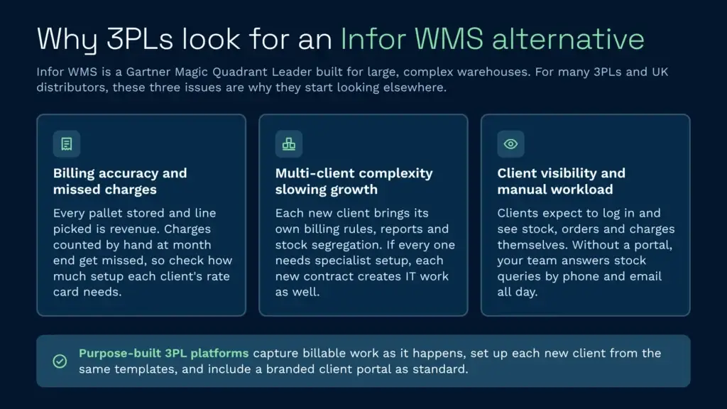 Why companies look for an infor wms alternative infographic
