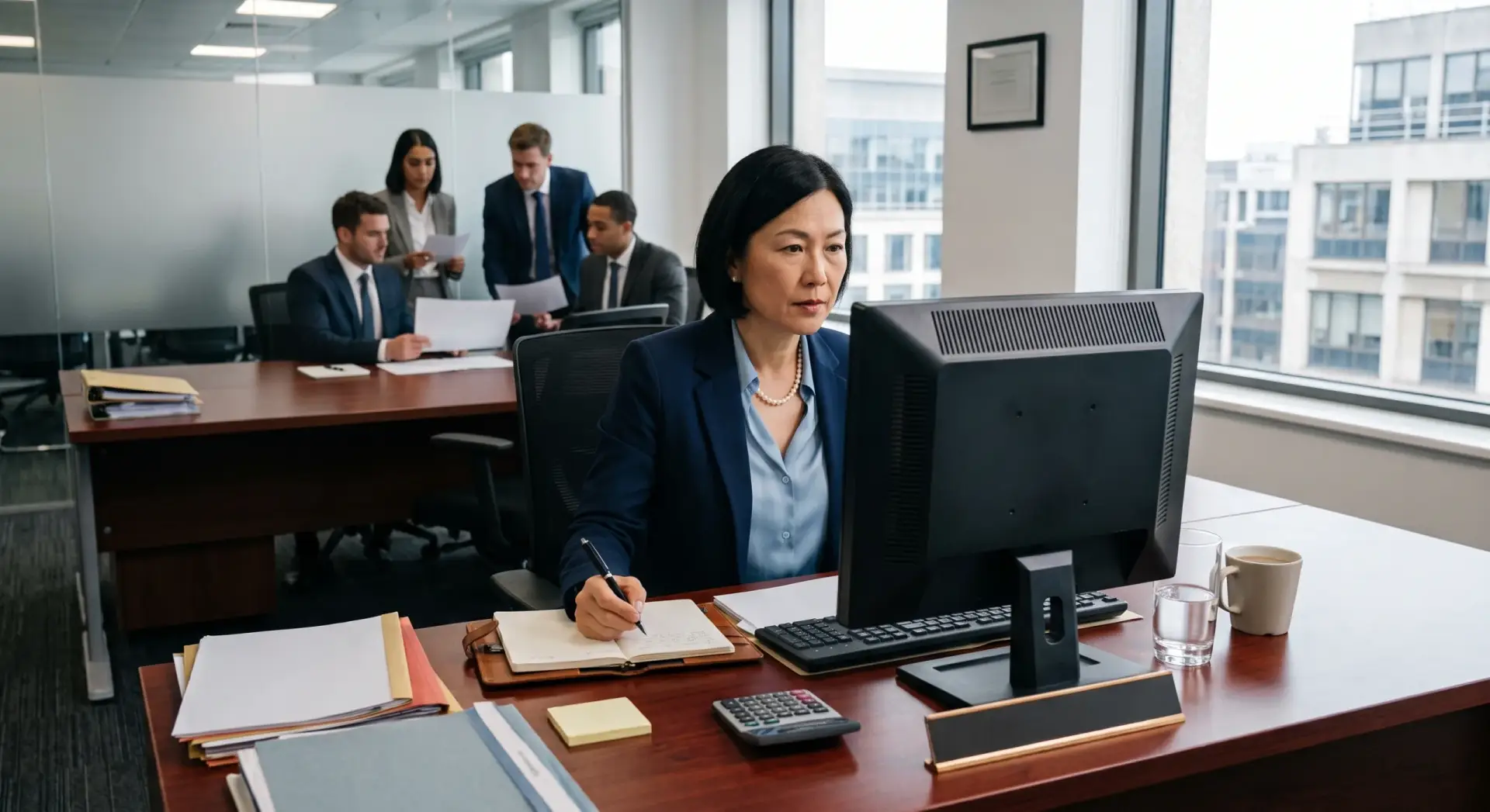 Finance controller working in office | clarus wms Finance controller working in office