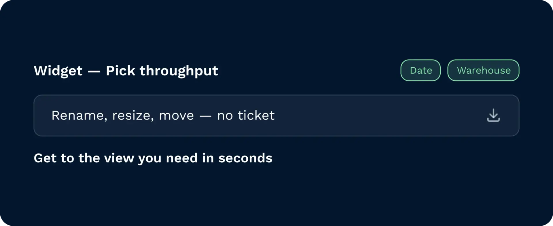 Instant widget editing: pick throughput | clarus wms Instant widget editing: pick throughput