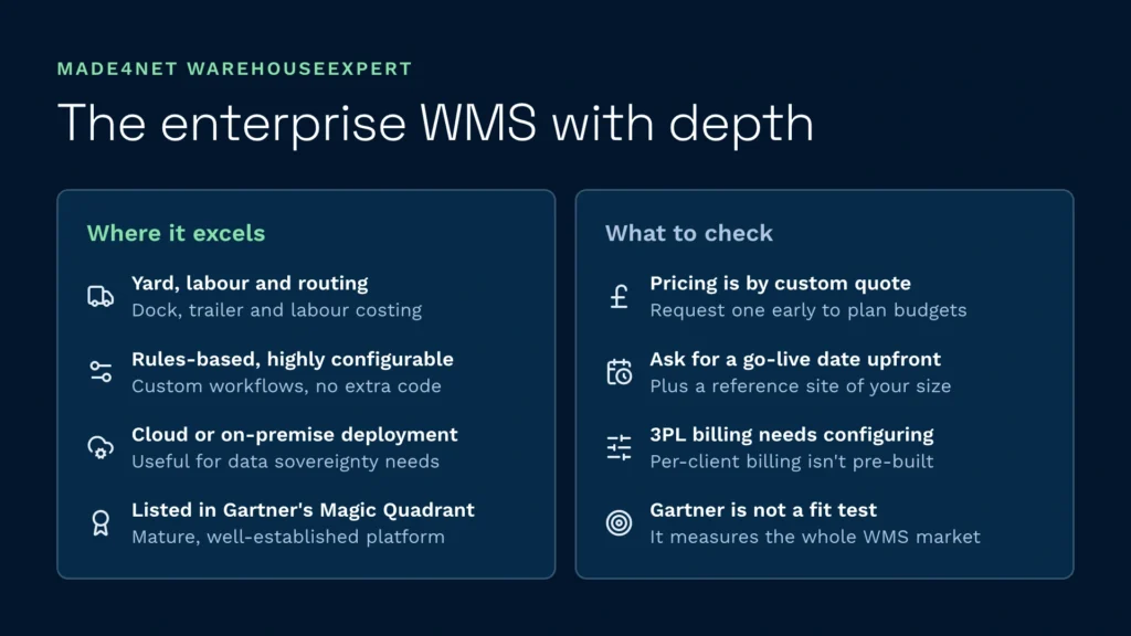 Made4net warehouseexpert strengths and checks | clarus wms Made4net warehouseexpert strengths and checks